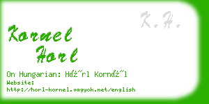 kornel horl business card